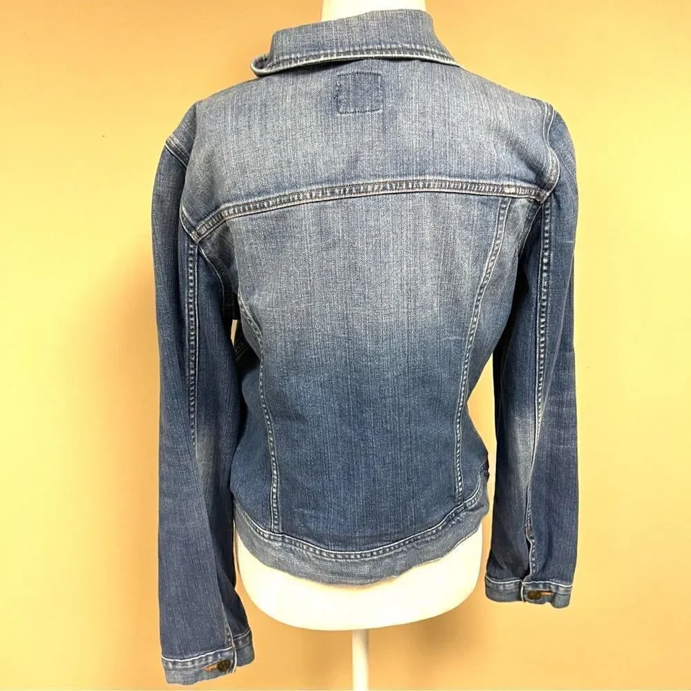 J Crew jean jacket with anchor buttons. Size M